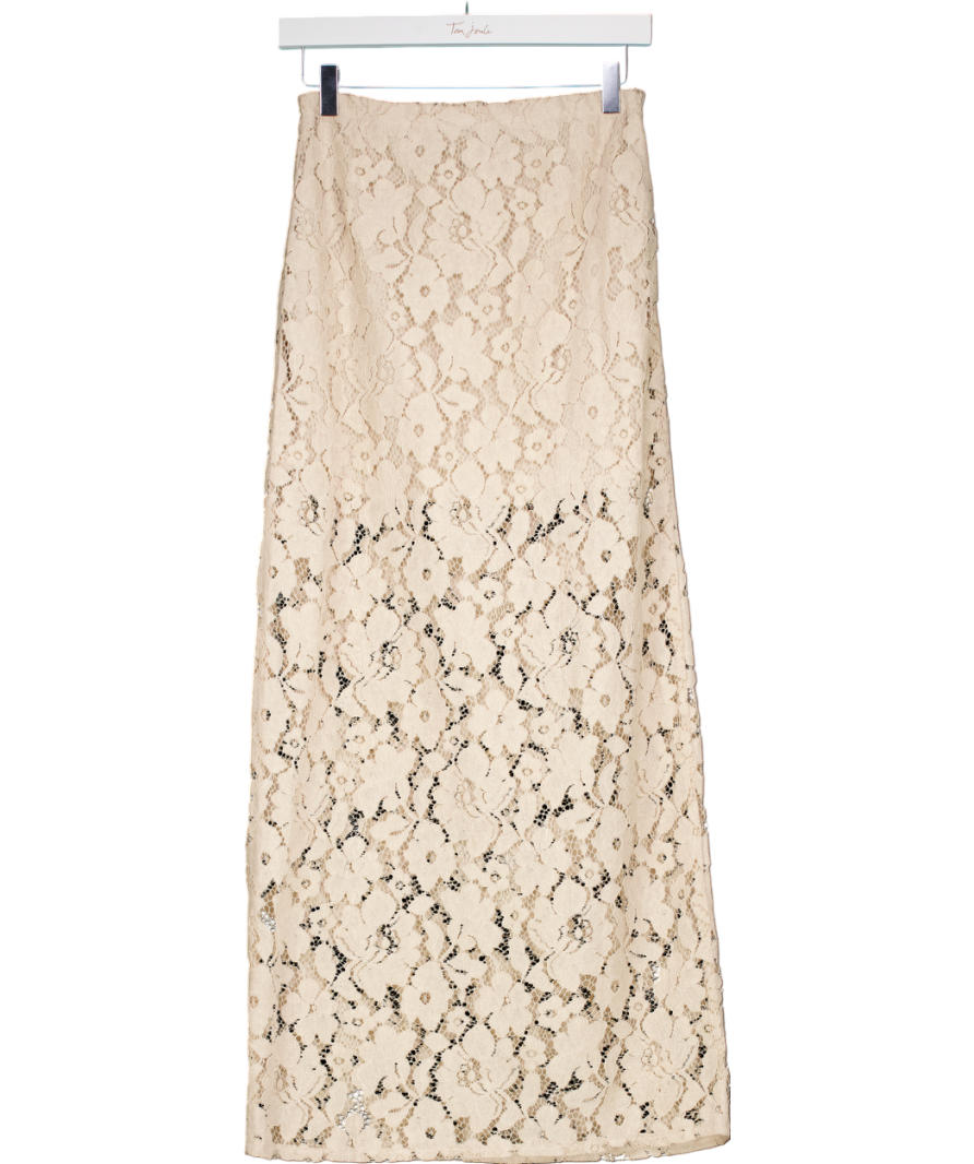 4th & Reckless Beige Crochet Lace Maxi Skirt- Elijah UK 10