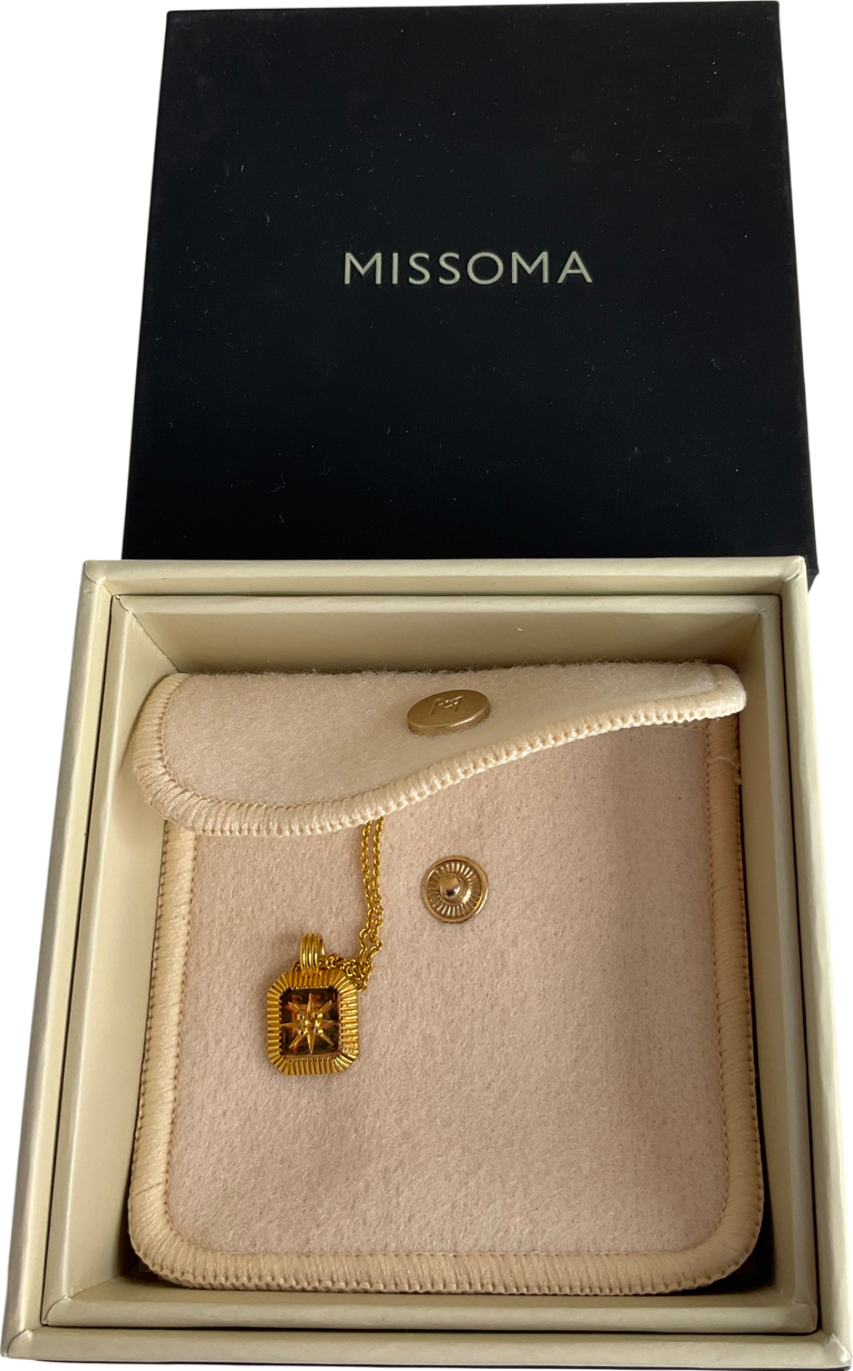 Missoma Yellow Mini Star Ridge Pendant Necklace UK S