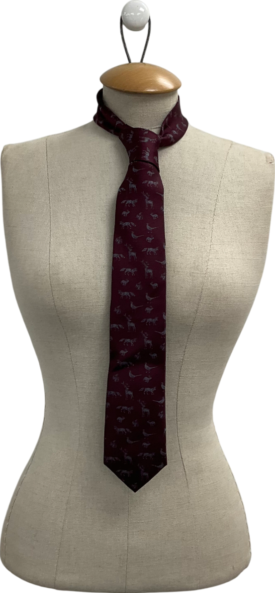 joules Red Silk Tie One Size