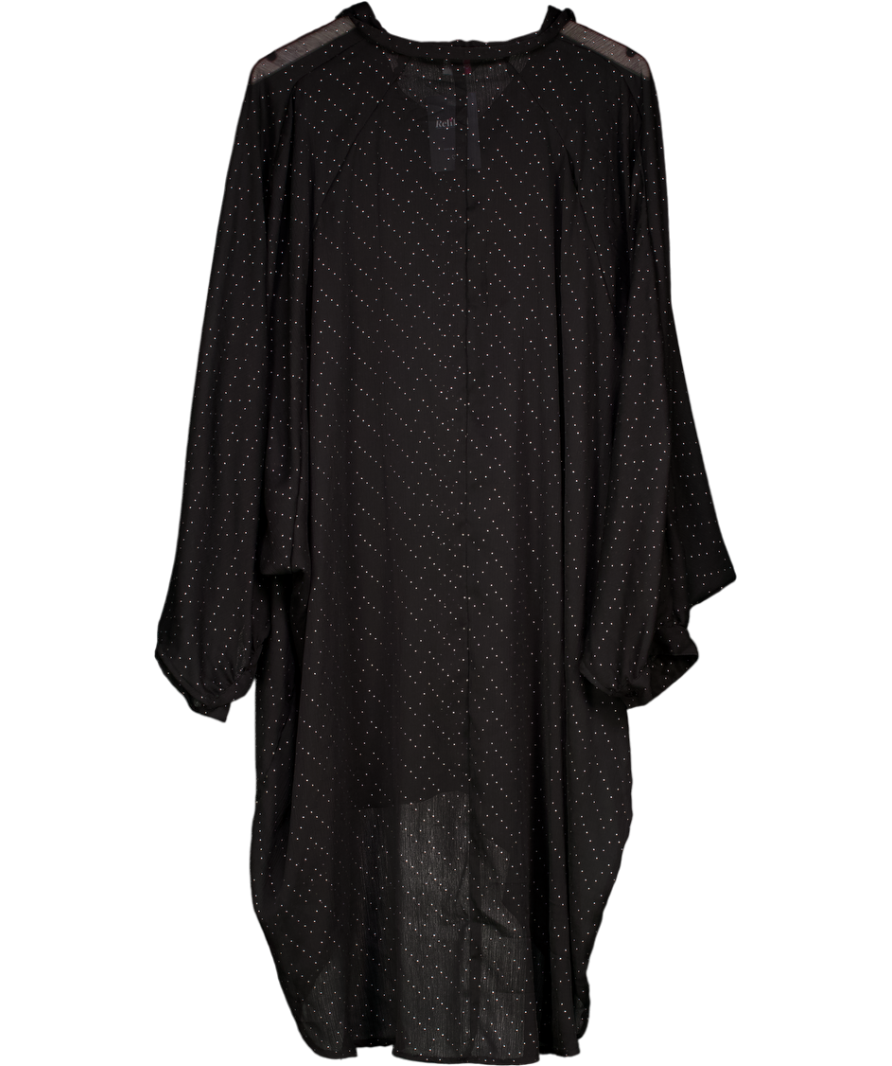 Yours Black Curve Metallic Dipped Hem Shirt UK XXXL