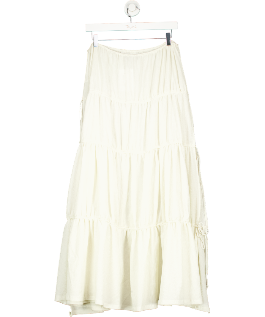 White Fox Cream Pretty Thing Maxi Skirt UK M