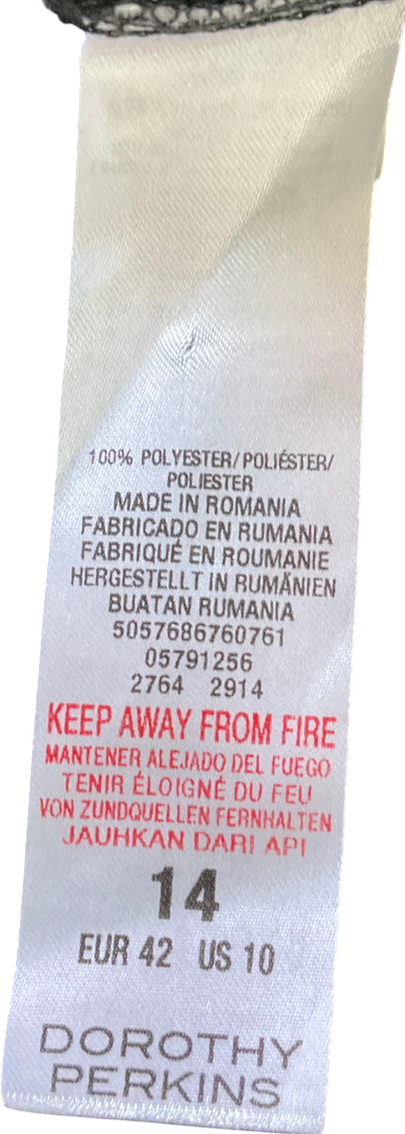 dorothy perkins Black Chain Satin Oversized Shirt UK 14