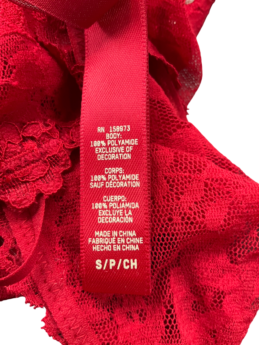 SKIMS Red Stretch Lace Cami And Short Set UK S