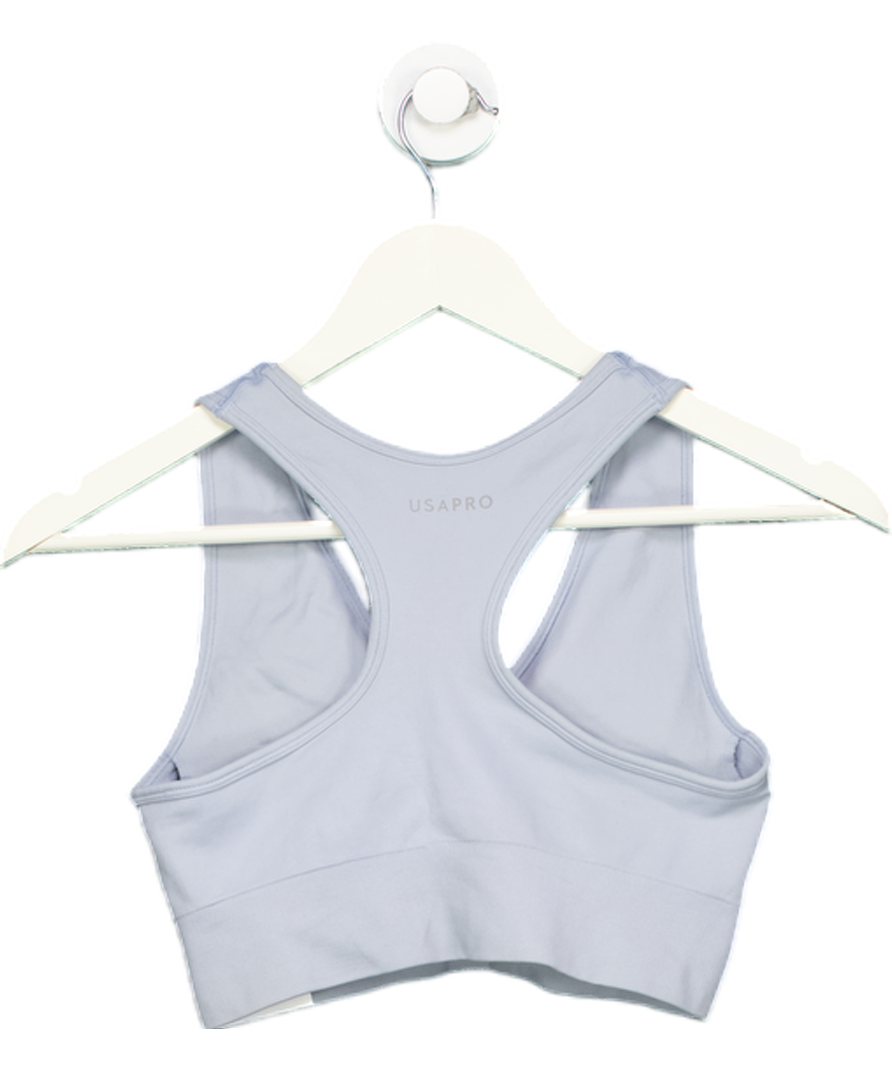 USA Pro Blue Crop Sports Bra UK 10