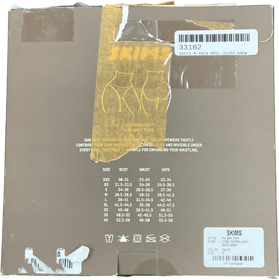 SKIMS Black Core Control High Waist Brief In Onyx UK S