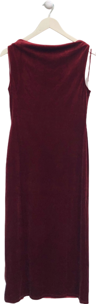 Nobody's Child Red Jersey Velvet Camille Midi Dress UK 10