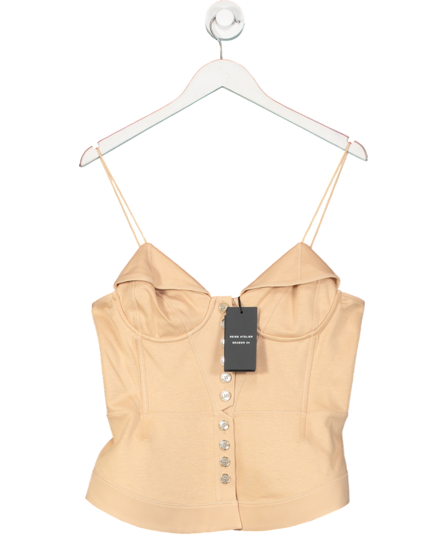 REISS Beige Atelier Picton Corset Top UK 14