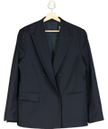 J.Lindenberg Blue Delano-voyager Wool Blazer UK L