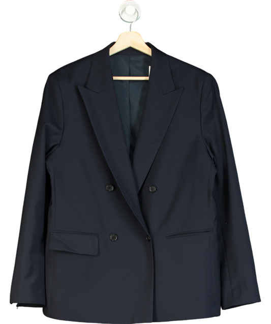 J.Lindenberg Blue Delano-voyager Wool Blazer UK L