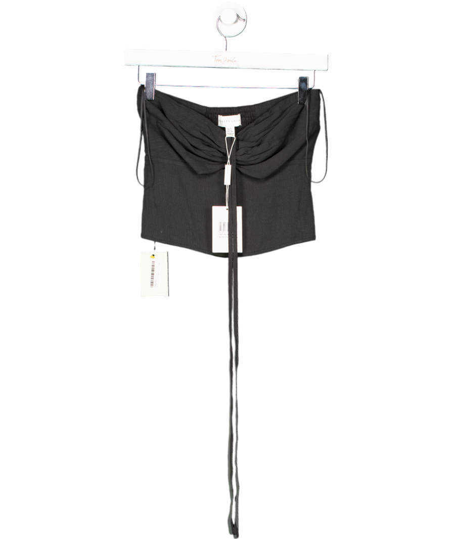 PRETTY LAVISH Black Lyocell Blend Suki Halter Top UK 6