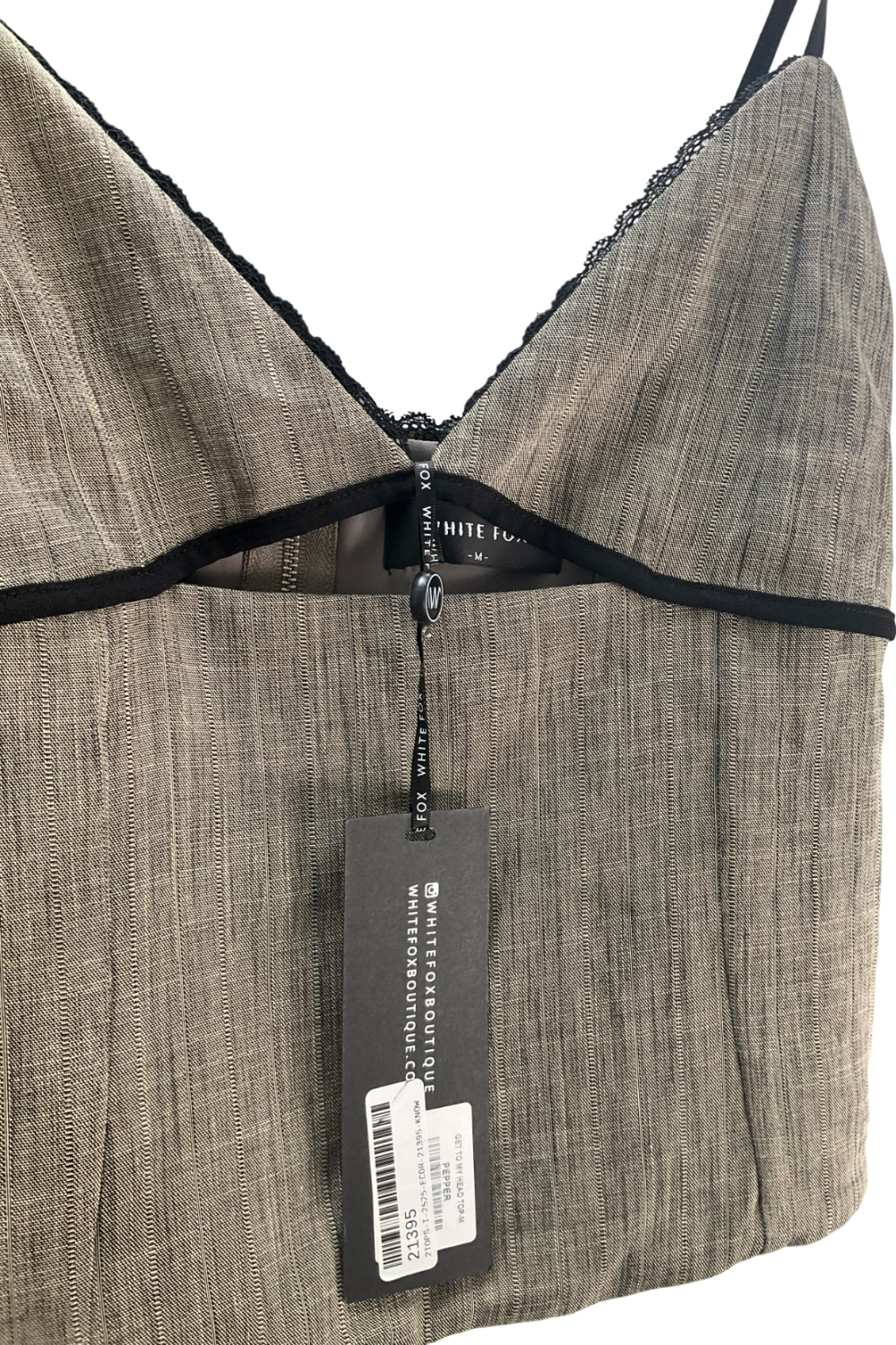 White Fox Grey Pepper Get To My Head Top UK M