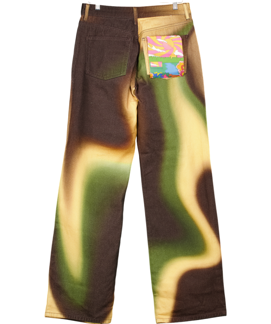 Jaded London Green Ombre Print Boyfriend Fit Jeans W30