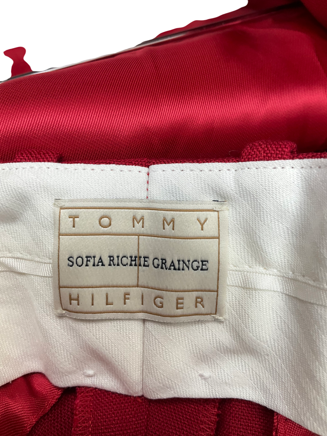 Tommy Hilfiger Red X Sofia Richie Grainge 2-piece Blazer And Wide Legs Pants Suit UK 10