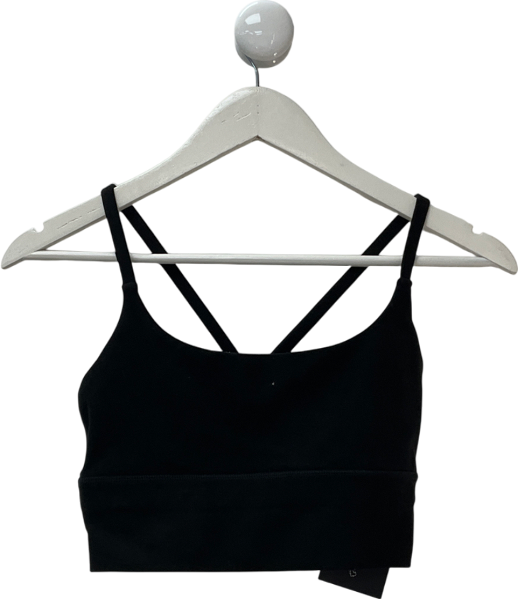 vuori Black Elevation Fitted Recycled Polyester-blend Bra UK S