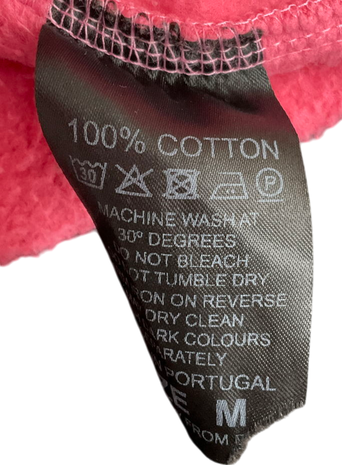 milana studios Pink Red Heart Heavy Weight Zip Up Hoodie UK M