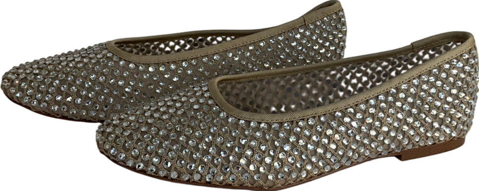 STEVE MADDEN Metallic Marli Flat Shoe Nude UK 7 EU 40 👠