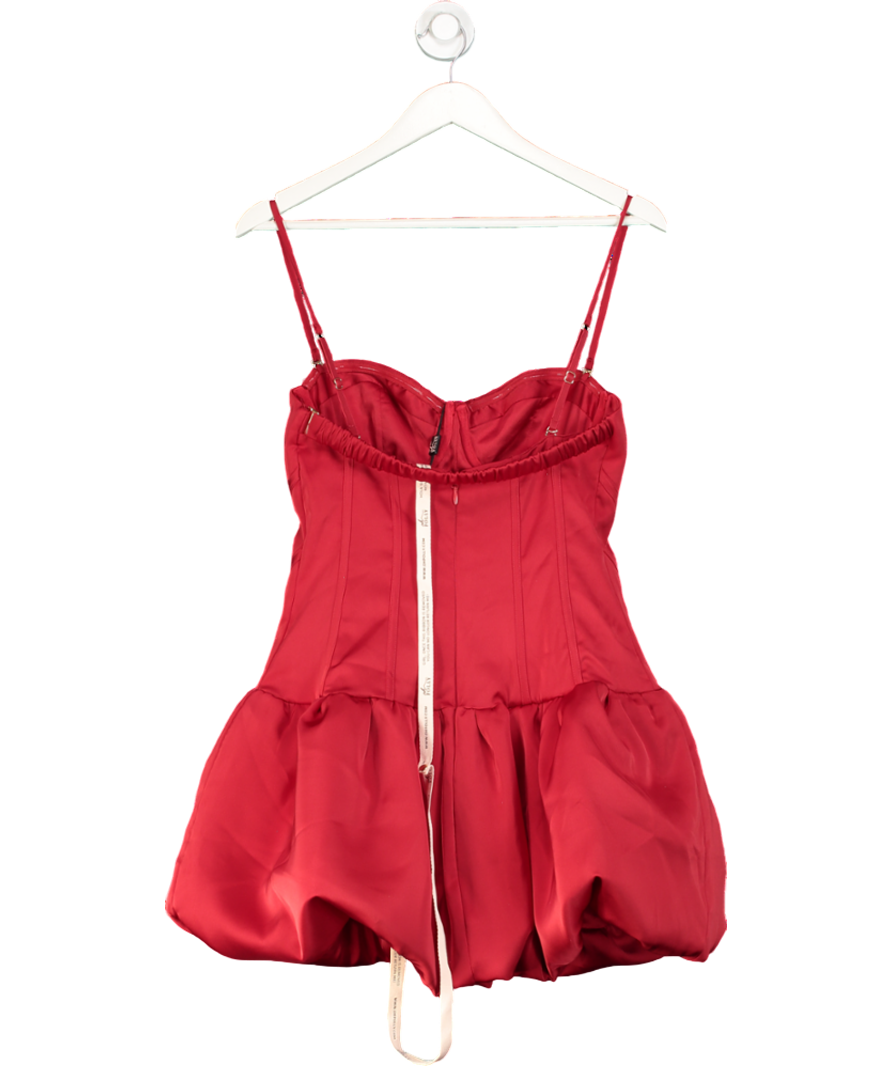 Oh Polly Red Maribel Cut-out Bubble Hem Corset Mini Dress Plus Cup UK 12