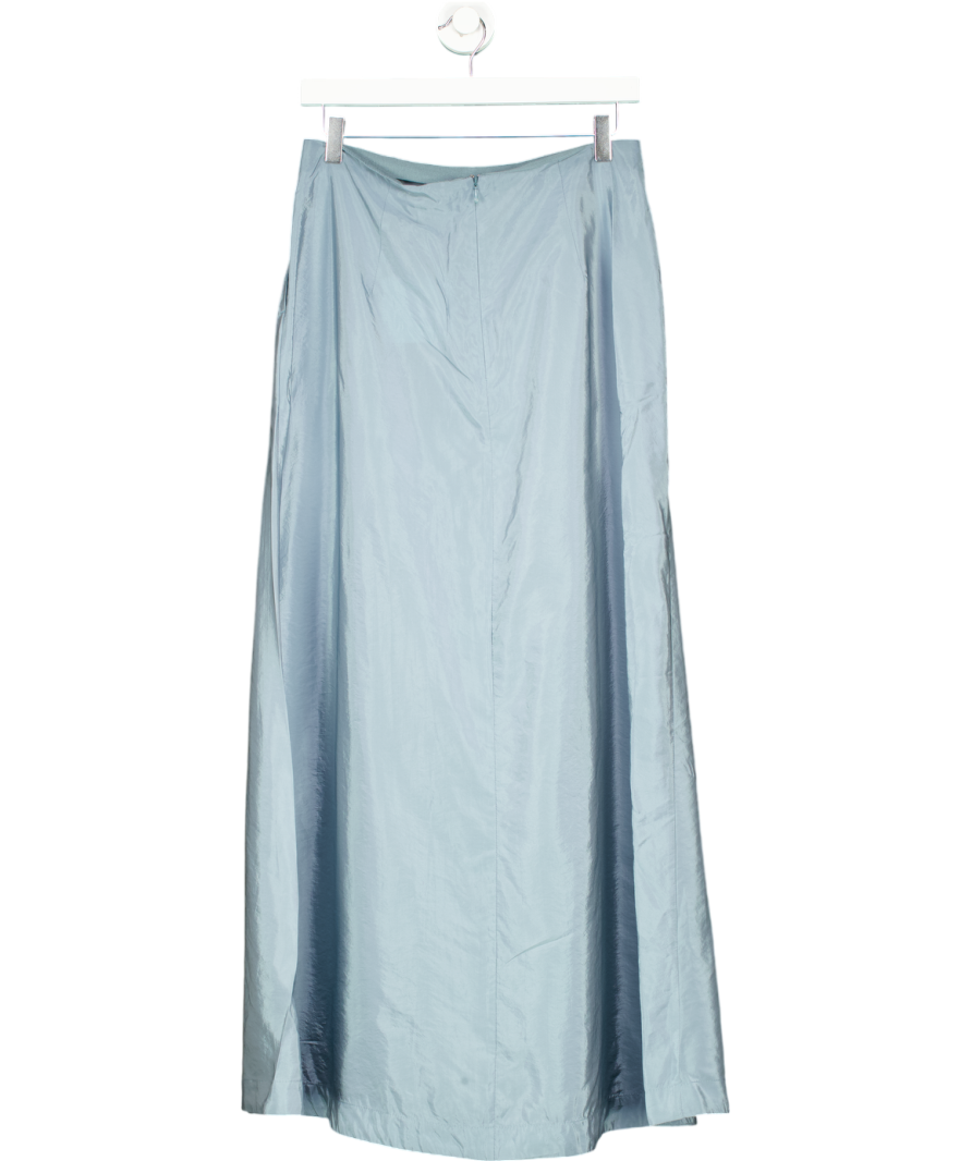 BY MALENE BIRGER New Season Dusky Blue Isoldas satin maxi skirt UK 10