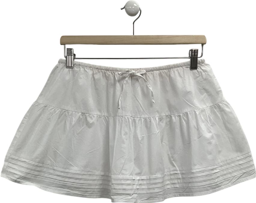 White Fox White Cotton Mini Skirt UK M