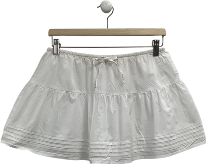 White Fox White Cotton Mini Skirt UK M