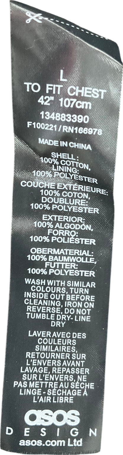 ASOS Brown Oversized Cord Harrington Jacket UK L