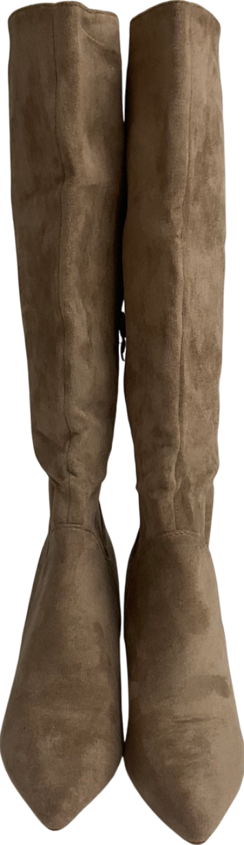 Marquiz Beige Camel Knee High Heeled Boots UK 5 EU 38 👠