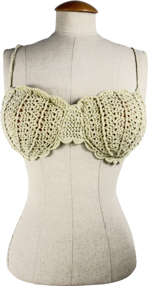 Dollies design Metallic Crochet Bikini Top UK M/L