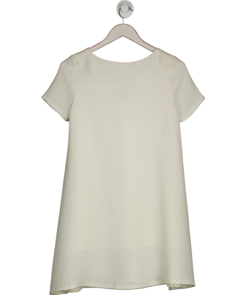 Ba&sh Cream Textured Laced Neck Mini Dress Sz1 UK S