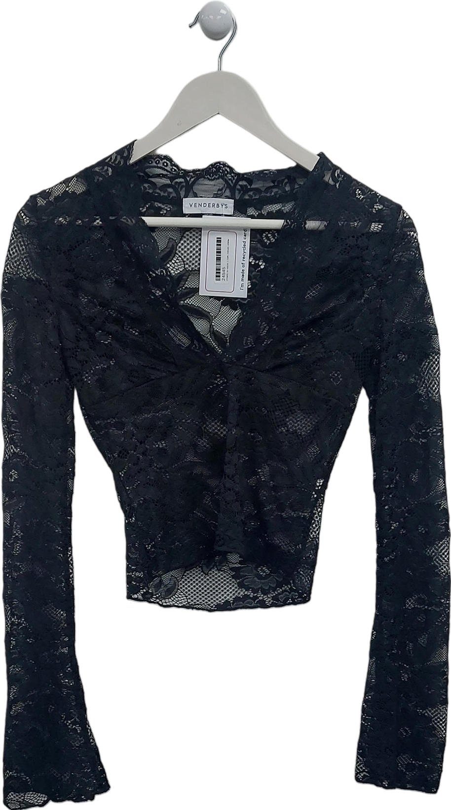 Venderbys Black Pretty Lace Top UK XS/S