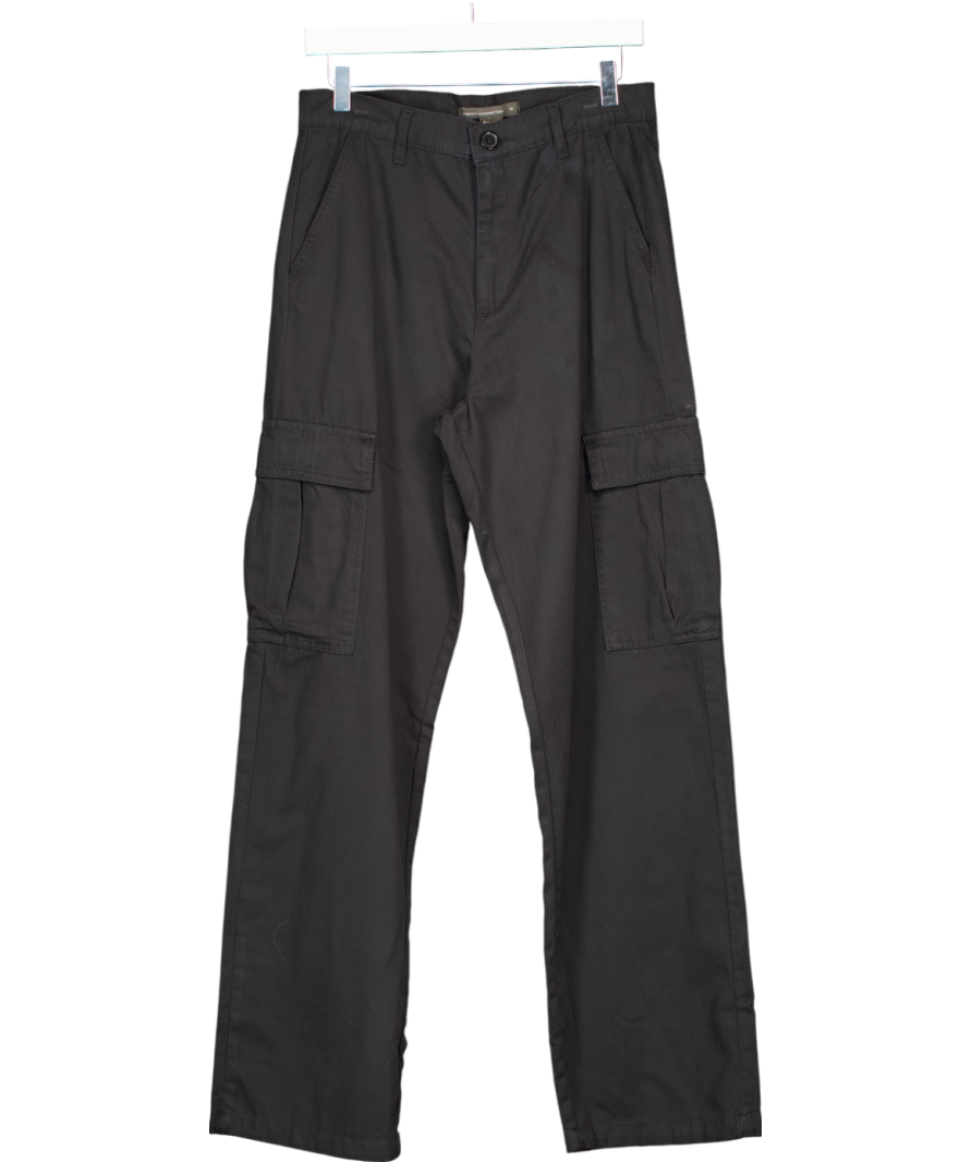 French Connection Black Twill Cargo Trousers UK 12