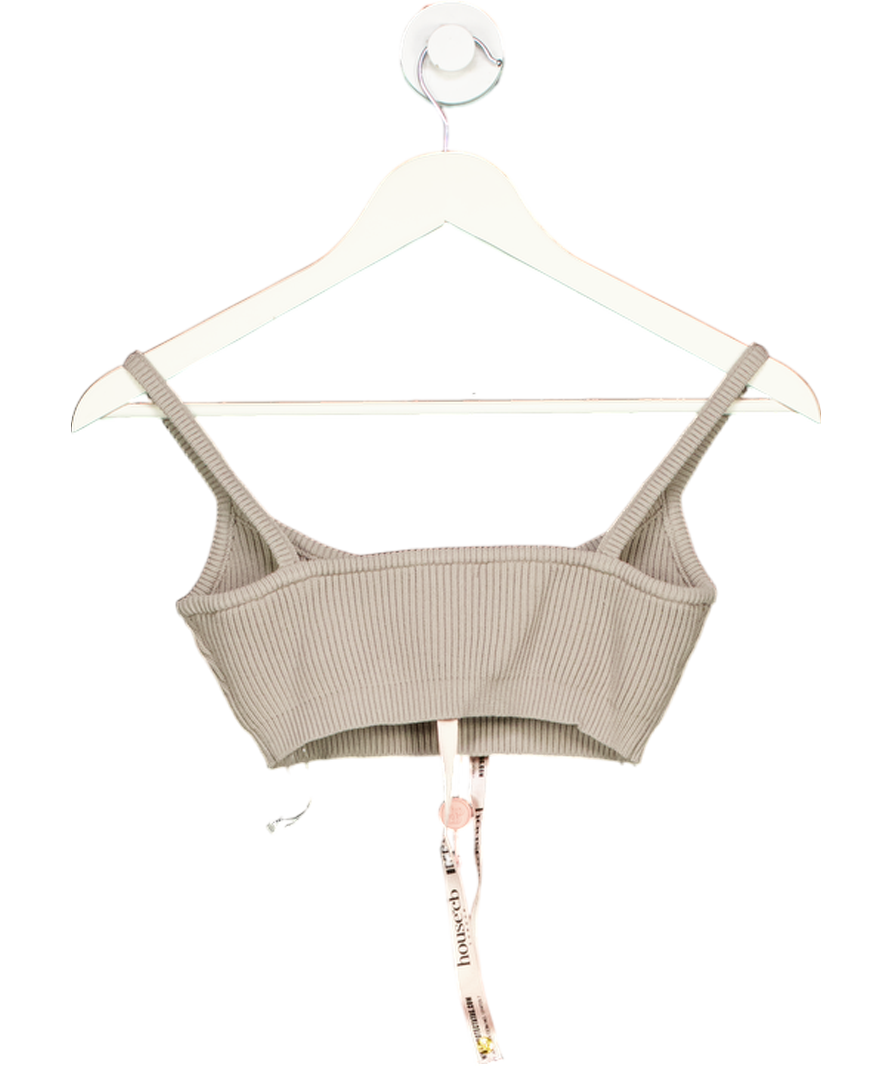 House of CB Beige Mischa Ribbed Knit Bralette UK M