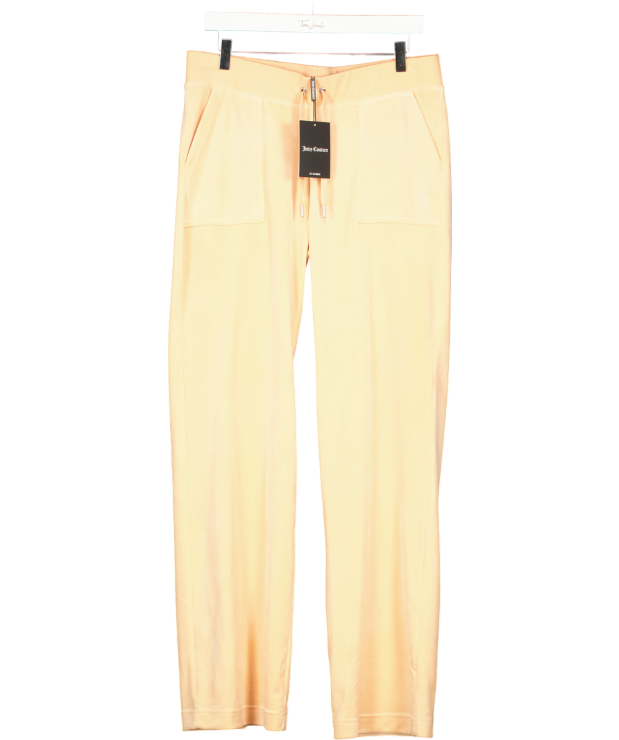 Juicy Couture Orange Classic Velour Del Ray Pocketed Track Pants UK L