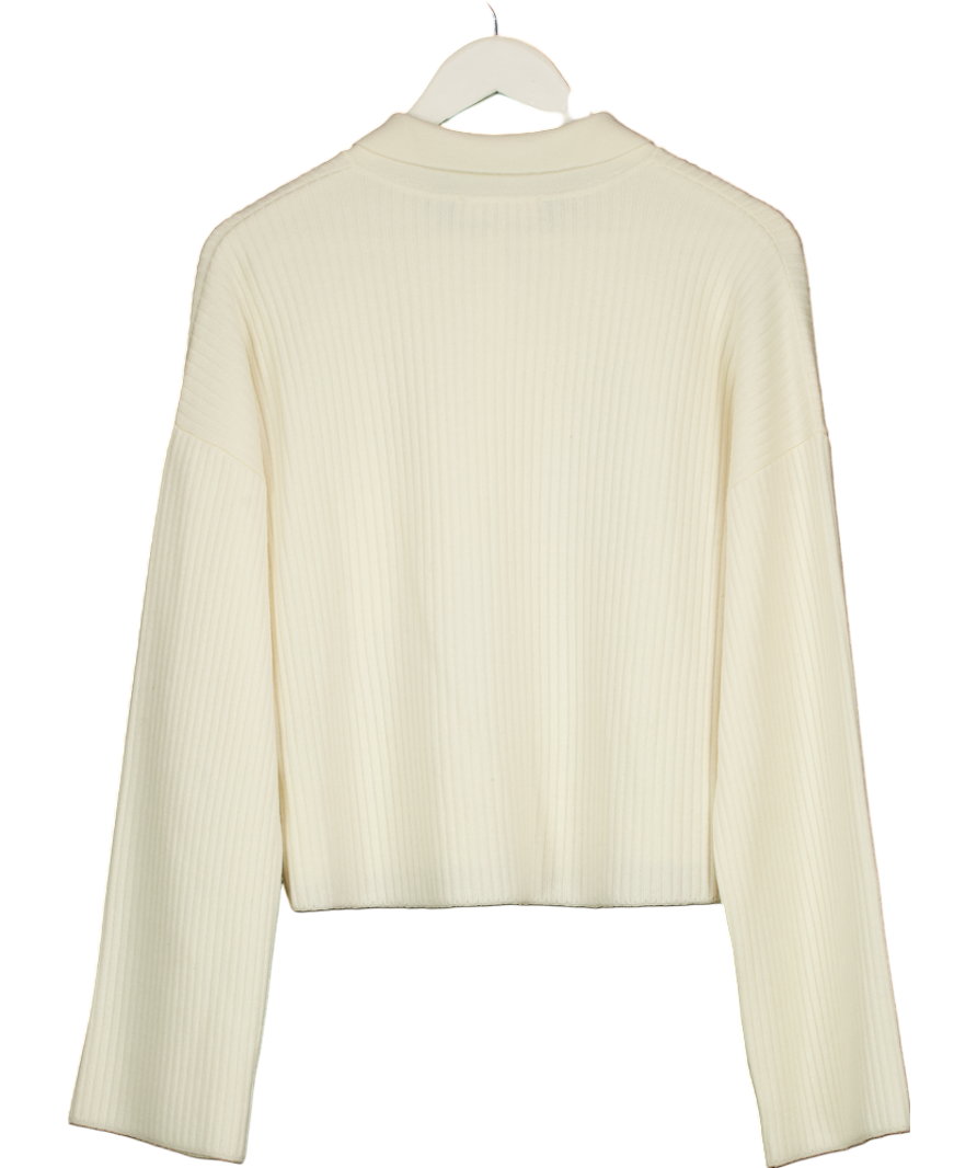 Sezane Cream Liya Merino Cardigan  Ecru UK XXL