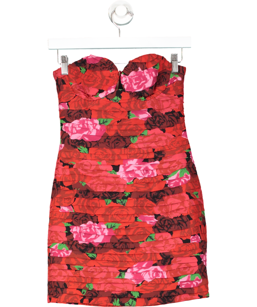 Magda Butrym Women's Red Floral Silk Mini Dress Fr36 UK 8