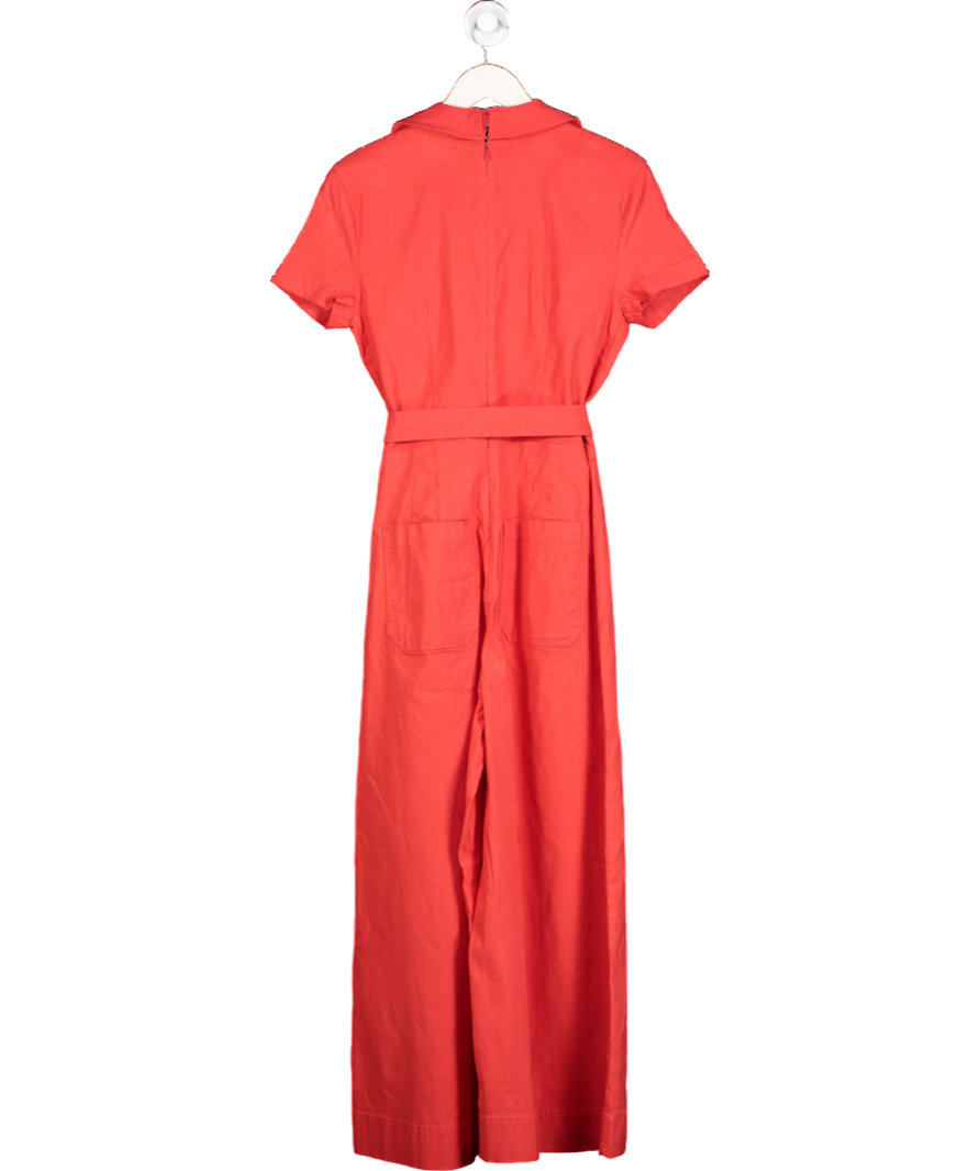 Anthropologie Red Maeve Short Sleeve Wrapped Culotte Jumpsuit UK 12