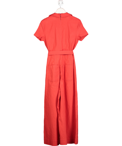 Anthropologie Red Maeve Short Sleeve Wrapped Culotte Jumpsuit UK 12