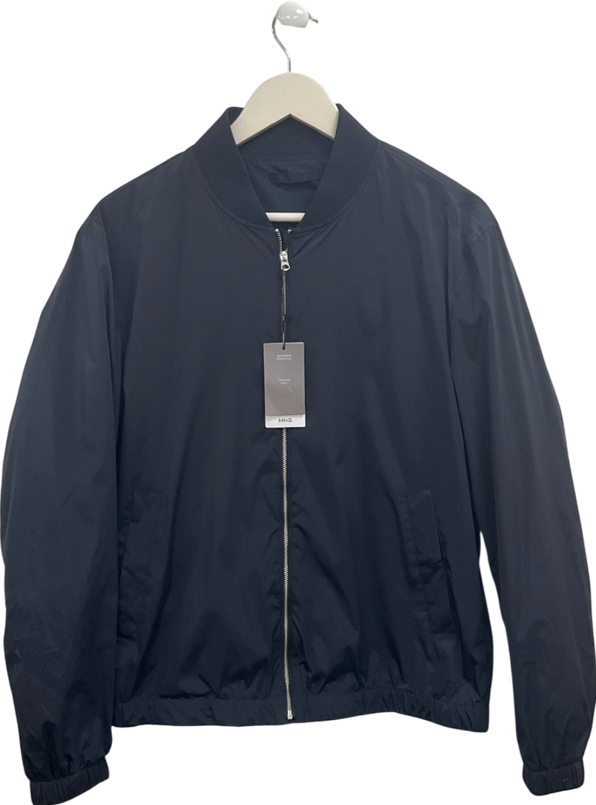 MANGO Blue Light Zipped Bomber Jacket UK M