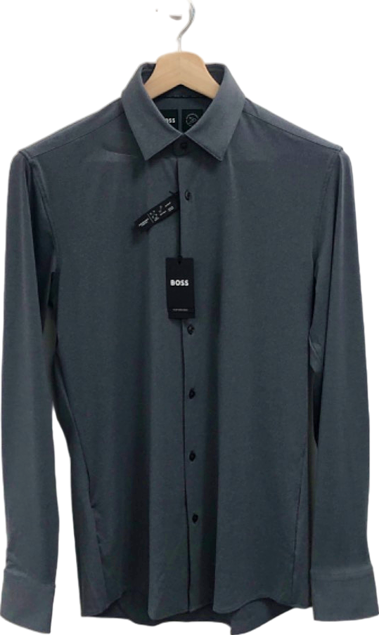 BOSS Grey Slim Fit Performance Shirt UK M