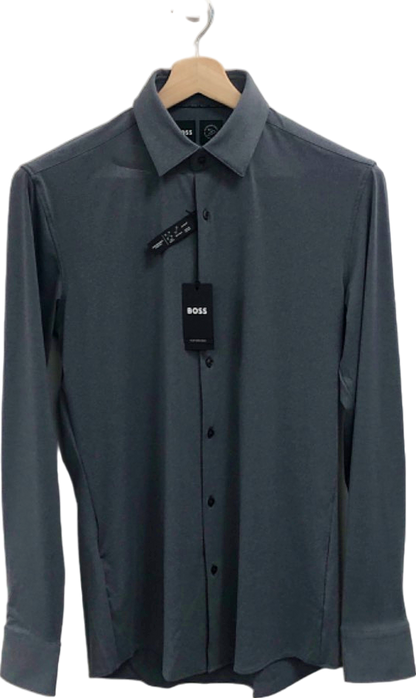 BOSS Grey Slim Fit Performance Shirt UK M