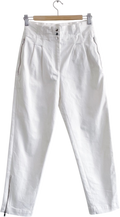 REISS White Serina Cotton Pleat Front Cargo Trousers UK 6