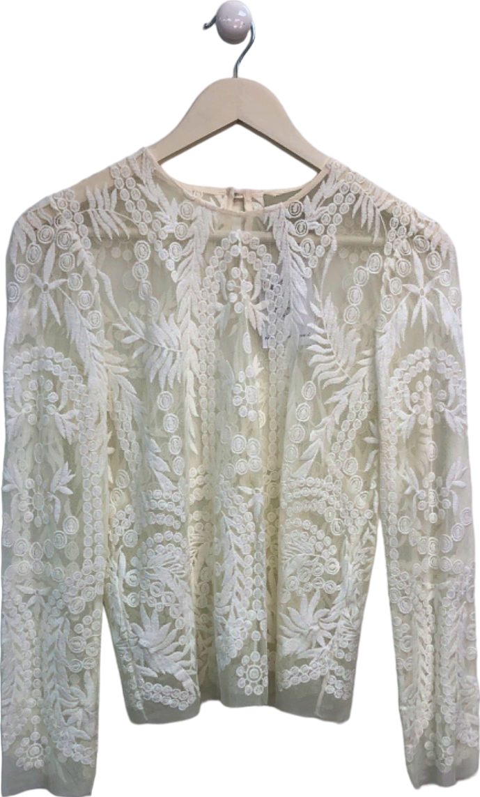 Mason Ivory Lace Embroidered Blouse UK 6