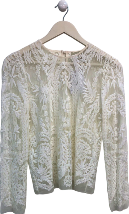 Mason Ivory Lace Embroidered Blouse UK 6