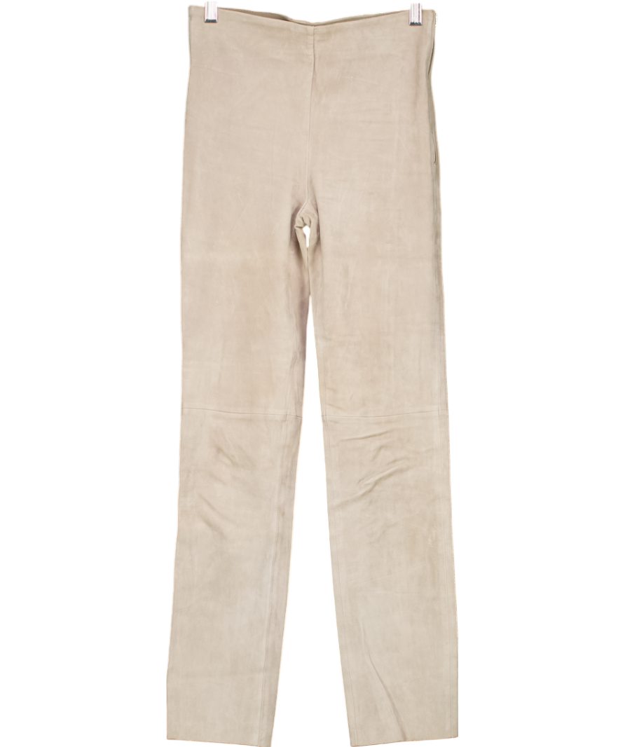 H&M Beige High Waist Real Suede Leggings UK 10