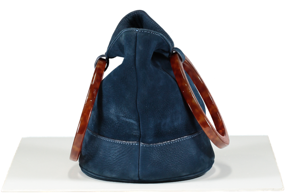 Simon Miller Blue Suede Bucket Bag One Size