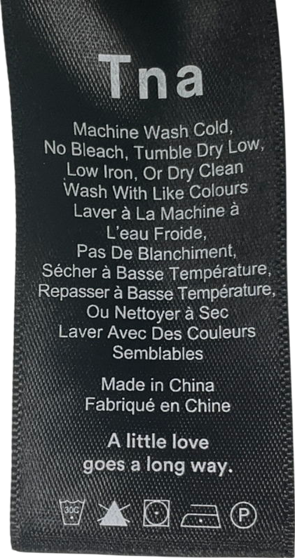 TNA Black Elasticated Waist Band Trousers UK XS