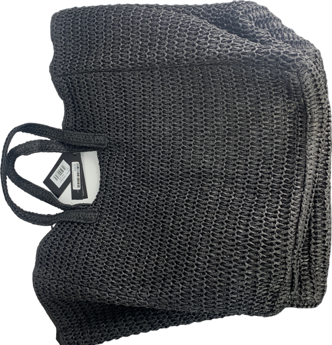 South Beach Black Oversized Woven Shoulder Bag