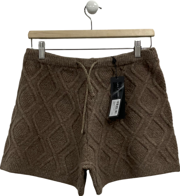 The Couture Club Brown Cable Knitted Shorts UK 10