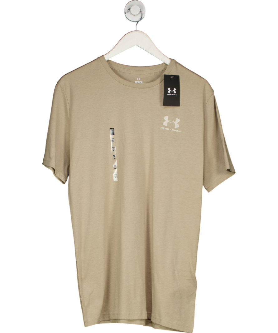 Under Armour Beige Left Chest Logo Short Sleeve T-Shirt UK M