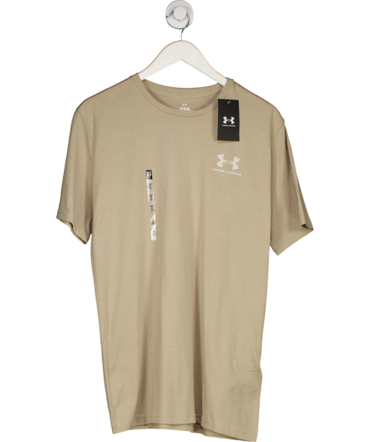 Under Armour Beige Left Chest Logo Short Sleeve T-Shirt UK M