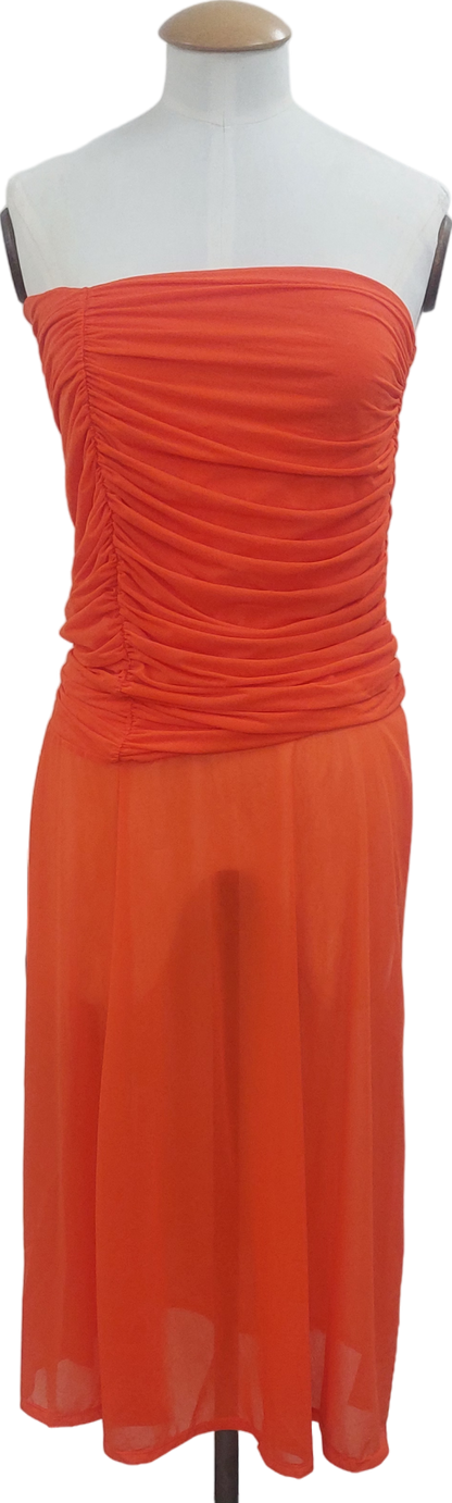 ASOS Orange Bardot Dress With Side Split UK 8